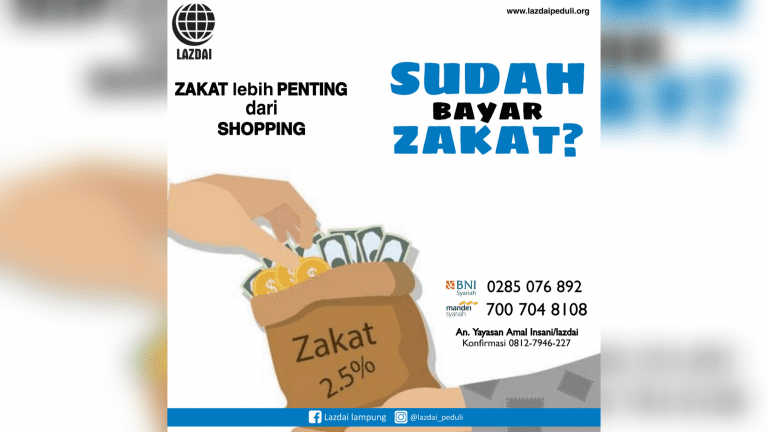 Awal Bulan Jangan lupa zakat, karena zakat lebih penting dari shopping