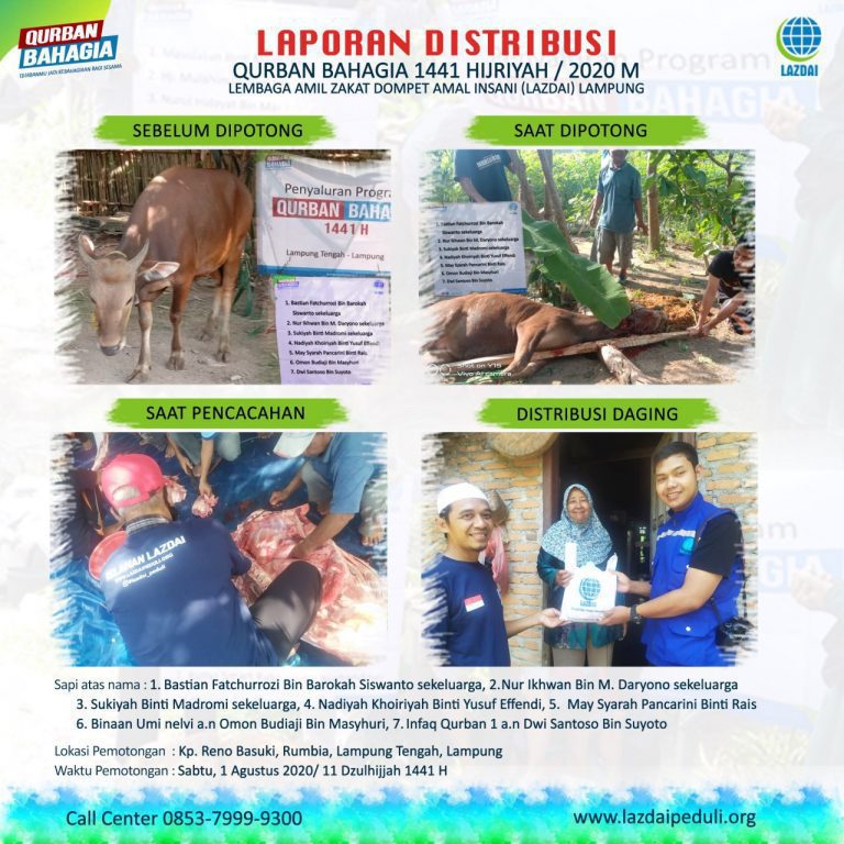 Penyaluran Hewan Qurban Lazdai di Lampung Tengah