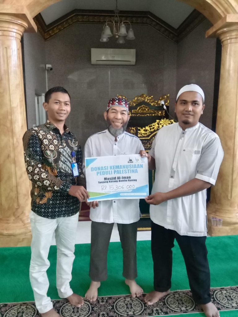 Pengurus Masjid Al Iman Bambu Kuning Kembali Titipkan Donasi Peduli Pelestina Melalui LAZDAI PEDULI