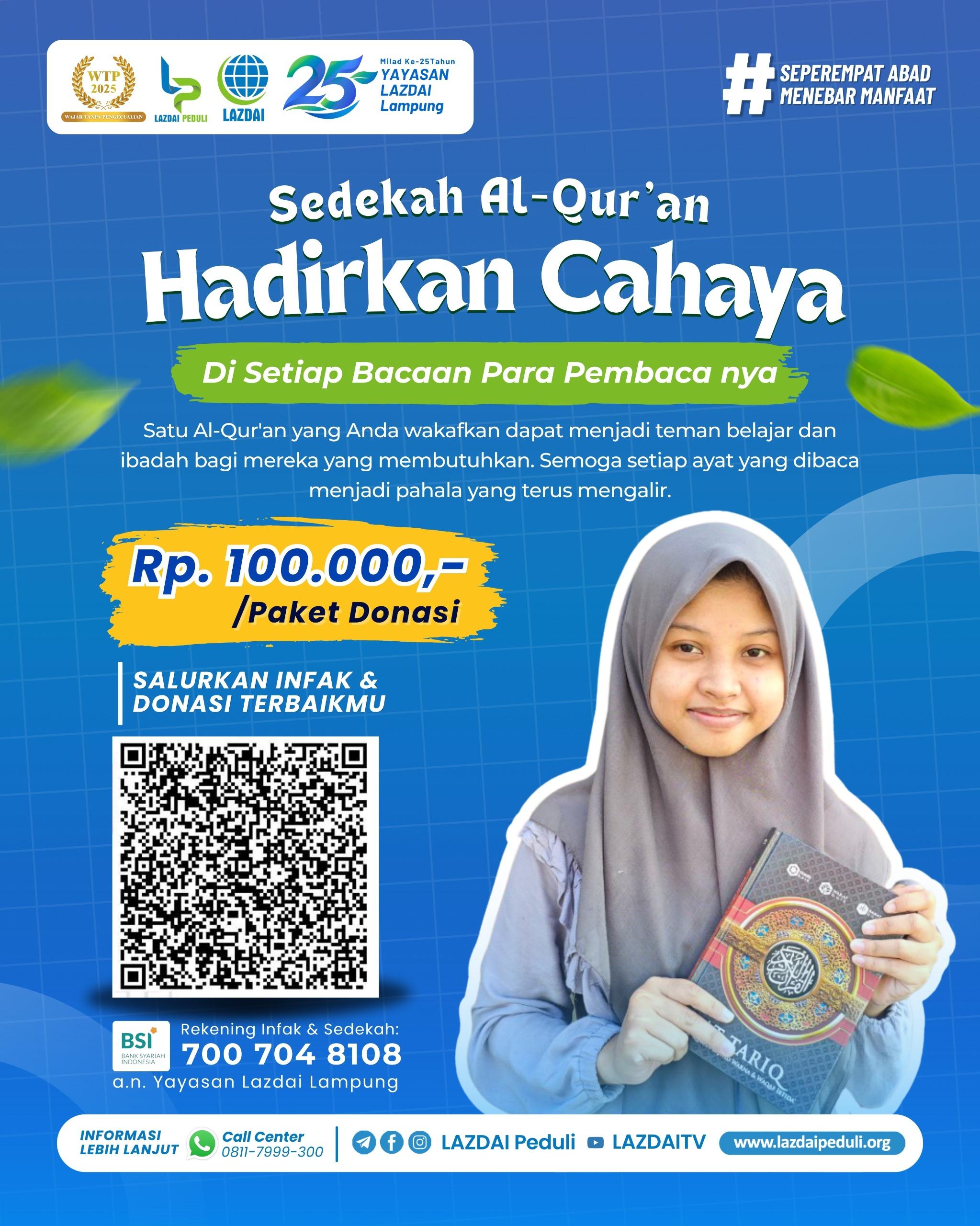 Berbagi Cahaya Qur'an: Hadiahkan Mushaf untuk Santri Pelosok